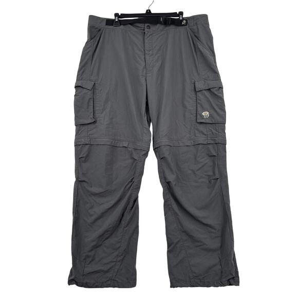 Mountain HardWear Mesa Cargo Pants Mens Size XXL Gray Nylon Belted Convertible - Picture 1 of 11